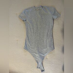Gray Short Sleeve A&F Bodysuit